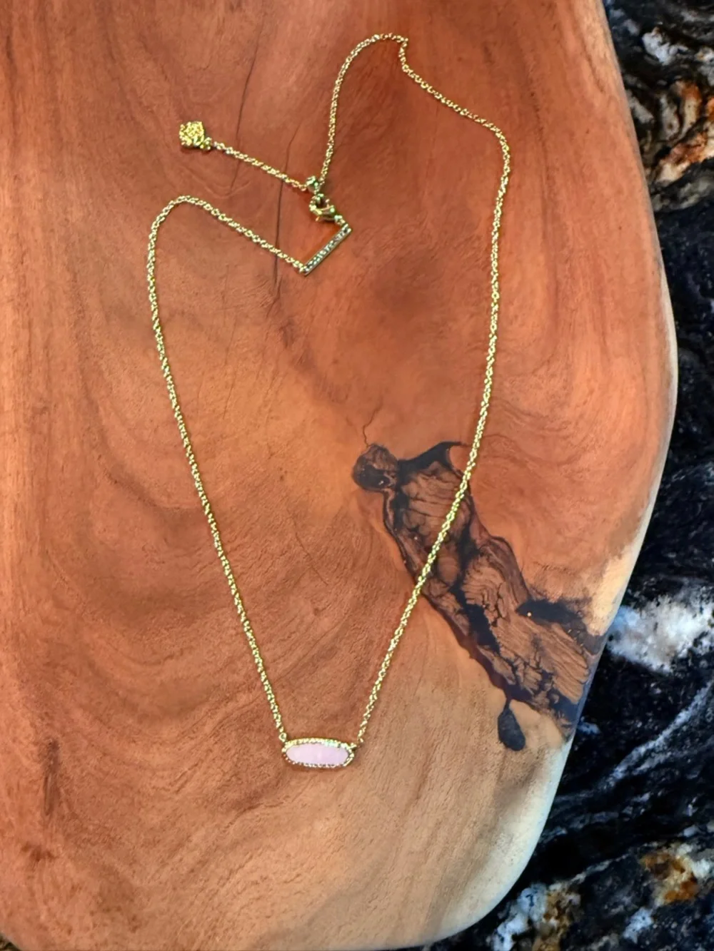 Kendra Scott Gold Necklace with Pink Bar Pendant - Picture 3 of 5